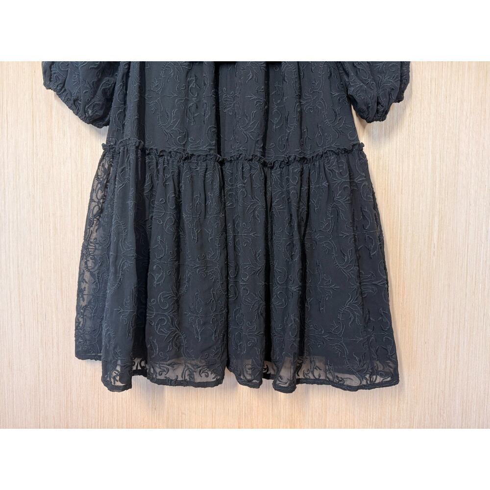 Anthropologie Eri + Ali Astrid Embroidered Dress Womens Size Large Black - Picture 7 of 12